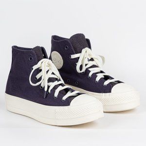 Converse Chuck Taylor All Star lift platform tonal jacquard Plum Raisin W Size 8